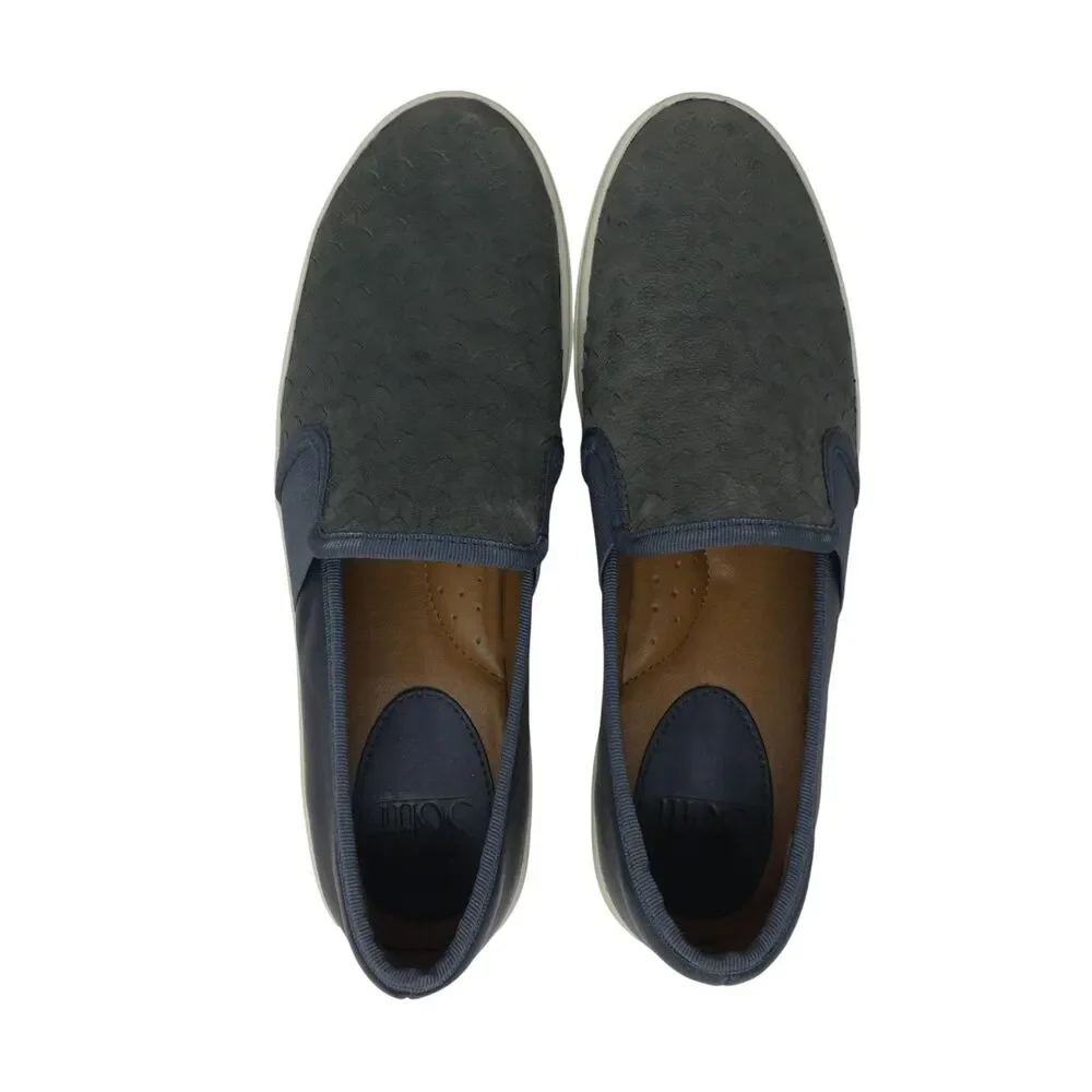 Sofft Blue‎ Leather Slip On Comfort Sneakers Loafers
